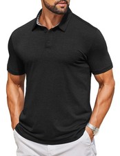 Men's Casual Polo Shirts Short Sleeve Soft Stretch Tee Summer Collared Golf T...