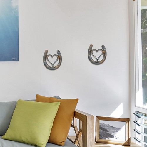 -Colgante, corazón hueco, decoración de pared en forma de herradura, - Imagen 10 de 12