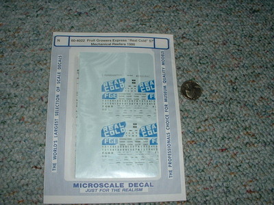 Microscale decals N 60-4022 Fruit Growers Expr. Real Cold 57' mech reefers  A82
