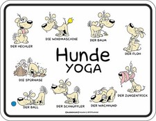 Blechschild Schild - Hunde Yoga - Dog  ca. 17 x 22 cm