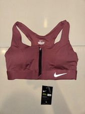 NIKE PRO COMBAT DRI-FIT FRONT ZIP SPORTS BRA WOMENS SIZE L