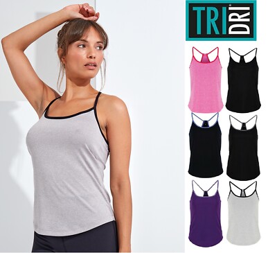 TriDri Damen Performance Gym Laufen Sport Fitness Yoga Weste Top T-Shirt Neu Mädchen