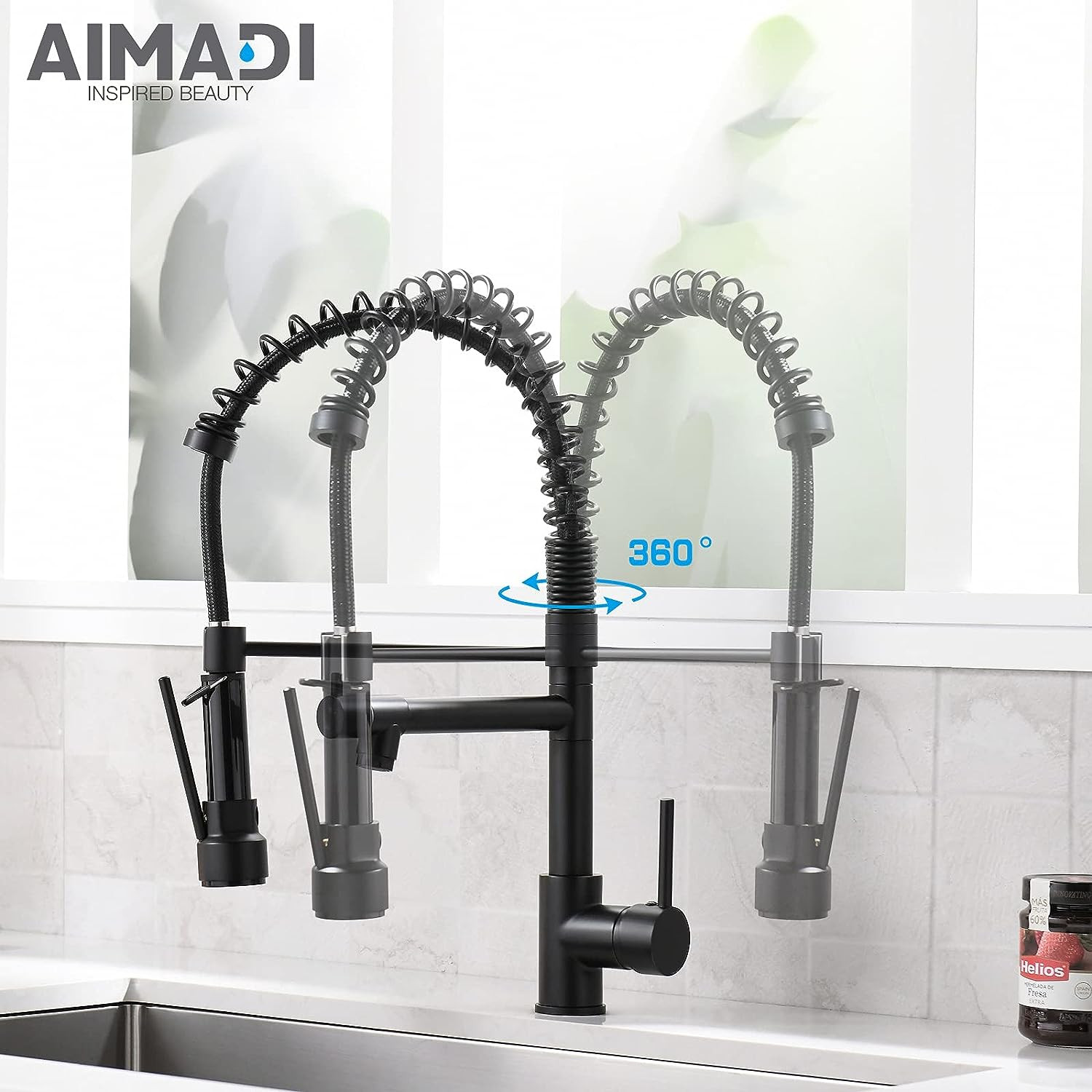 Kitchen Faucet,Kitchen Faucets with Pull down Sprayer  Commercial Style Single H