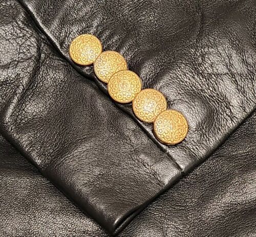 Giacca blazer doppiopetto donna Kinley vera pelle grande nero nuovo - Foto 6 di 15