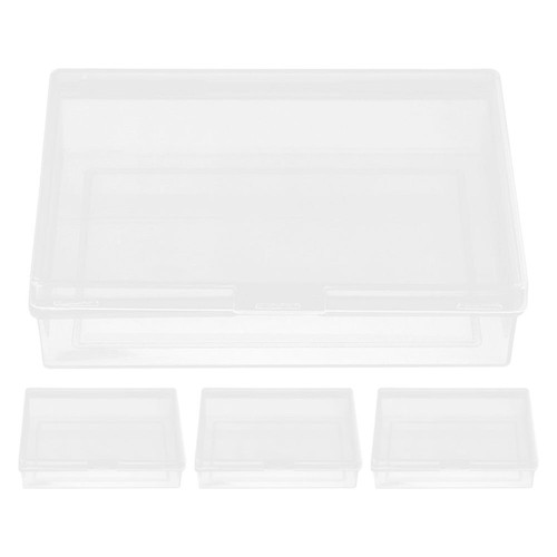 4pcs Bank Card Box Business Card Storage Box Game Cards Clear Case Playing Card