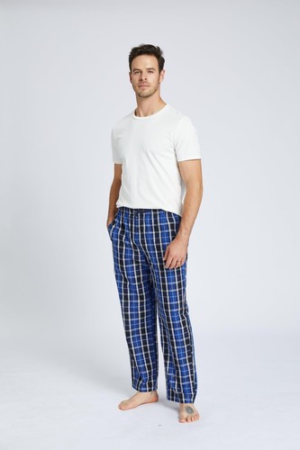 Herren Pyjamahose 100% Baumwolle kariert Schlaf Lounge Hose, Schlafanzughose mit Taschen - Bild 19 von 29