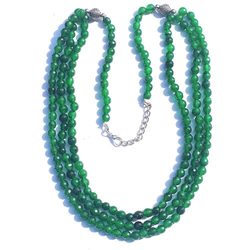 3 Strand Precious Green Onyx 311. Cts Best Beaded Beautiful Necklace VK 31 E564 - 第 1/3 張圖片