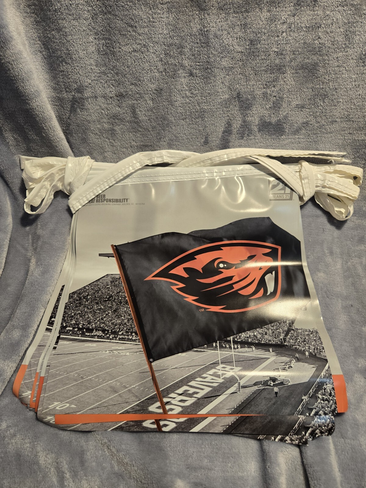 Beaver Coors Banner 28+ft Unused 18 Flags Man Cave Tailgate Party Oregon State