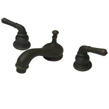 Rustic Oil Rubbed Bronze Sandcast Style Widespread Lavatory Bathroom Sink Faucet