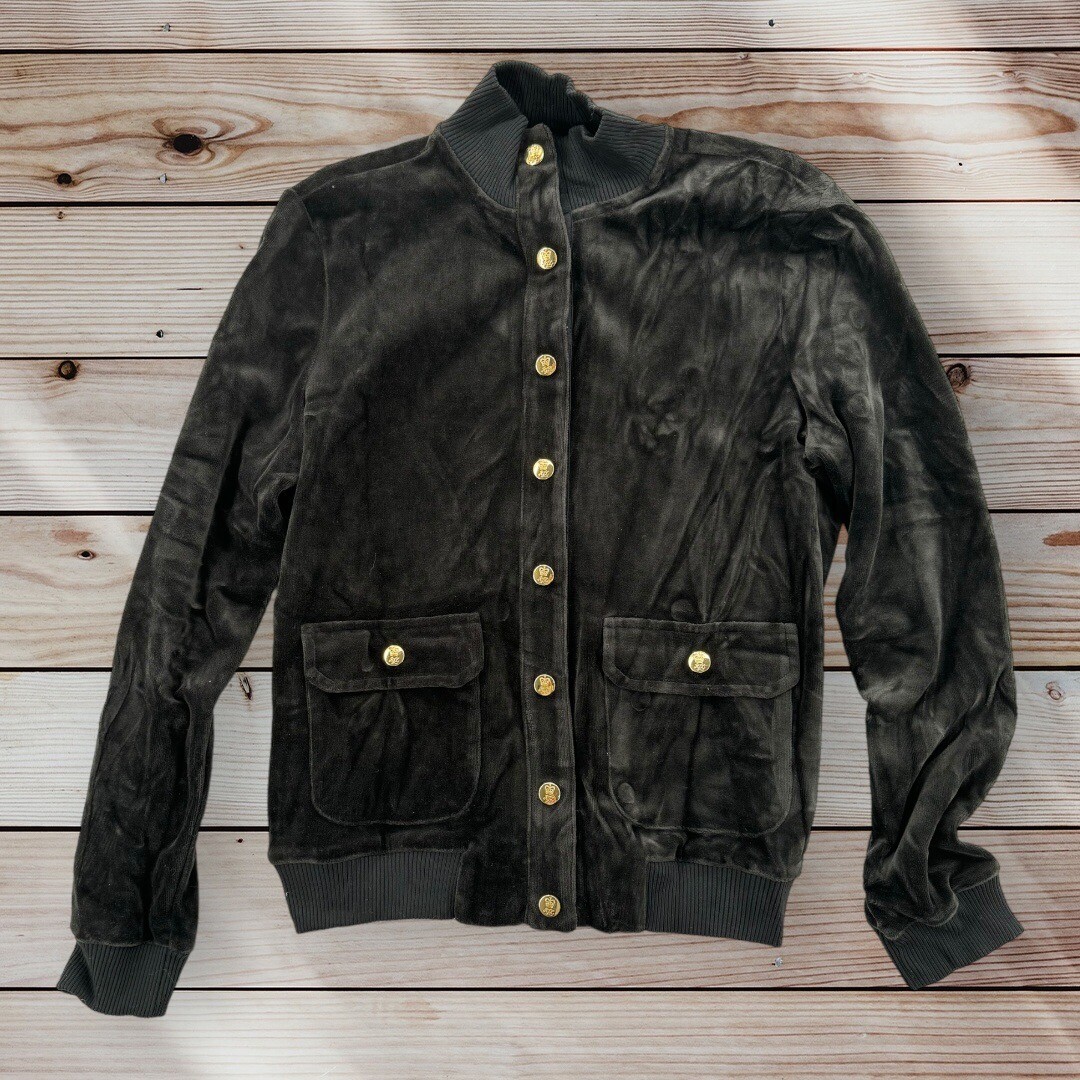ジャケット・アウター LAUREN\" Black Velour Fabric Short Jacket LAUREN