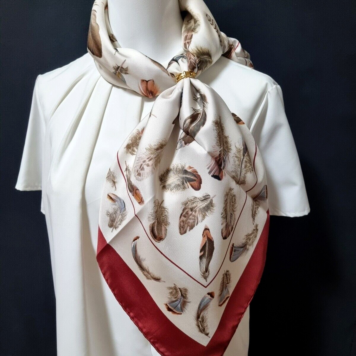Hermes 'Plumes En Fete' Silk Scarf