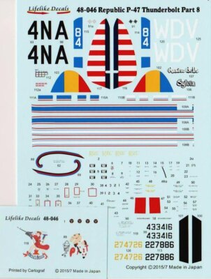 Lifelike 1/48 decal Republic P-47D Thunderbolt Pt 8 for Tamiya - 48-046 Lifelike 1/48 decal Republic P-47D Thunderbolt Pt 8 for Tamiya - 48-046