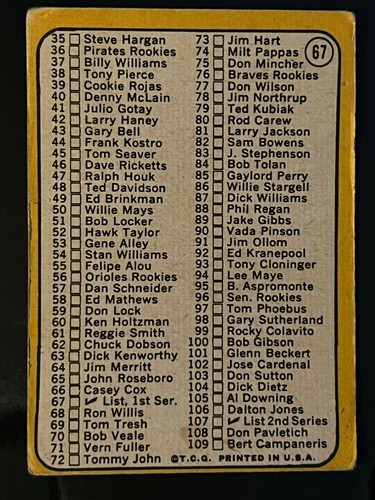 1968 Topps Baseball Singles - 1-457 -- Pick Your Card - Complete Your Set - Picture 67 of 501