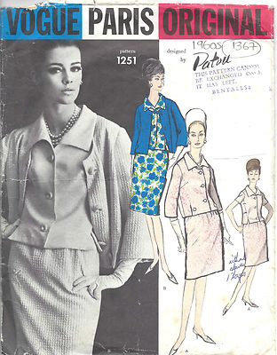 1960s Vintage VOGUE Sewing Pattern B32 SUIT JACKET SKIRT