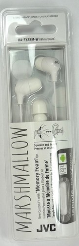 JVC HAFX38MW Marshmallow Inner-Ear Headphones with Microphone (White) - Zdjęcie 2 z 3