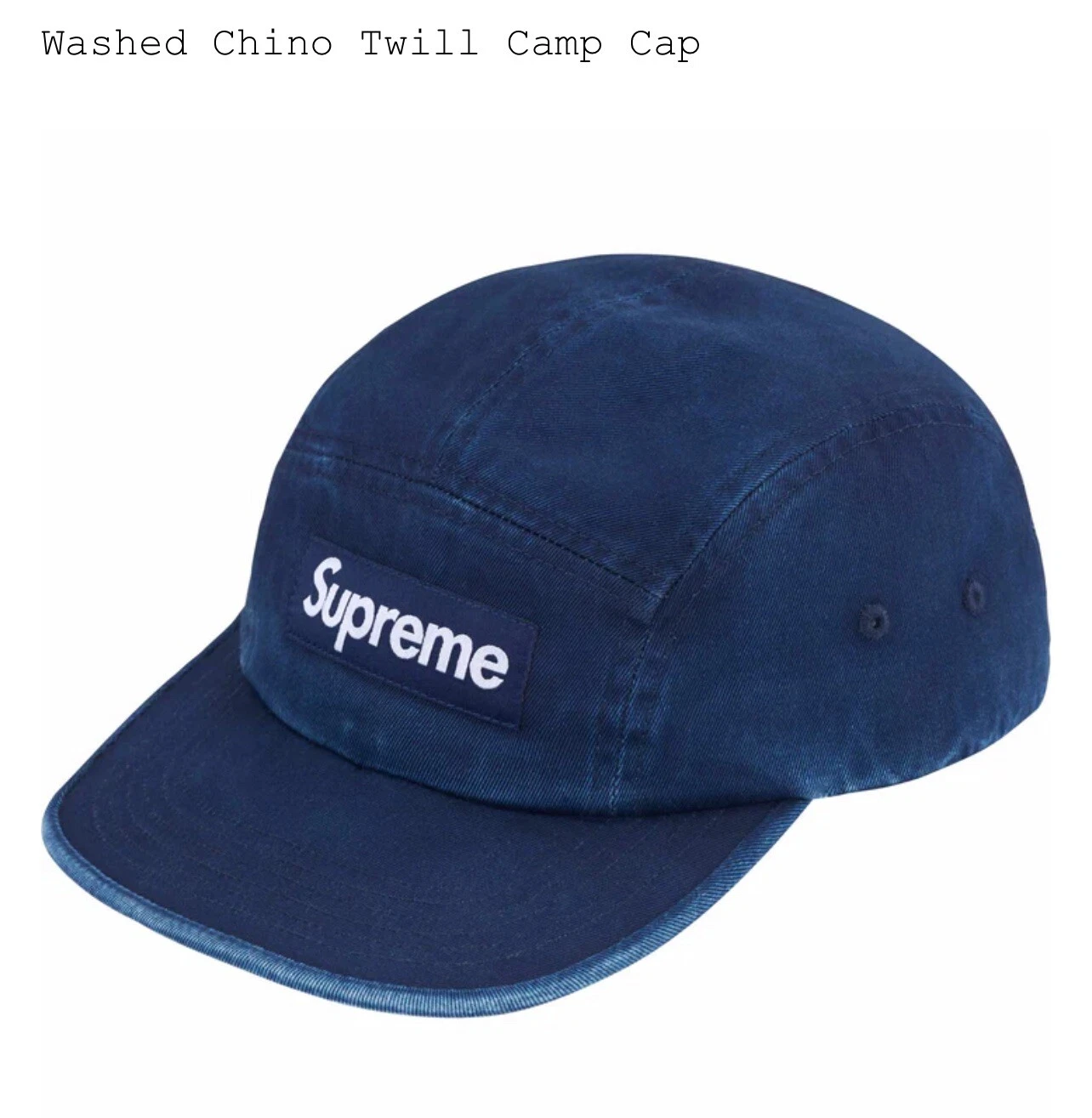 ?Casquette de camp en sergé chino lavé suprême   BLEU INDIGO   TAILLE UNIQUE   SS25 