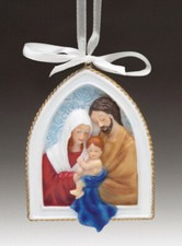 Holy Family / Nativity Ornament, 3D, Multi Colored, Hard Resin, Boxed