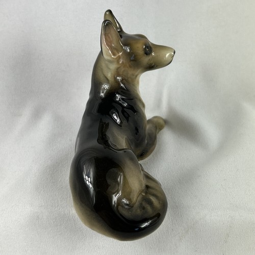 Deutscher Schäferhund Hund Figur Liegehaltung Porzellan Japan 3""H x 4""L Vintage - Bild 4 von 5