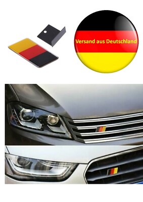 3D Deutschland Flagge für Kühlergrill Frontgrill stabile Metallausführung FG