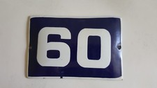VINTAGE nice Blue Enamel Sing door number 50's number 60