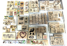 Wood Rubber Mounted Stamps Mixed Themes/Brands Crafts Kids Art Lot of 160 Pieces