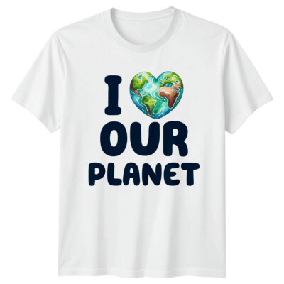 I Love Our Planet T-Shirt Heart Earth Day Protect Graphic Tee