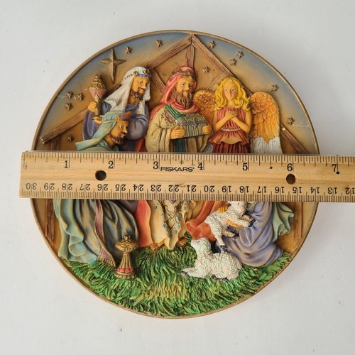 Belén 3 Reyes Ángel Escena Plato Pintado a Mano Decoración del Hogar Arcilla Vacaciones 3D - Imagen 15 de 21