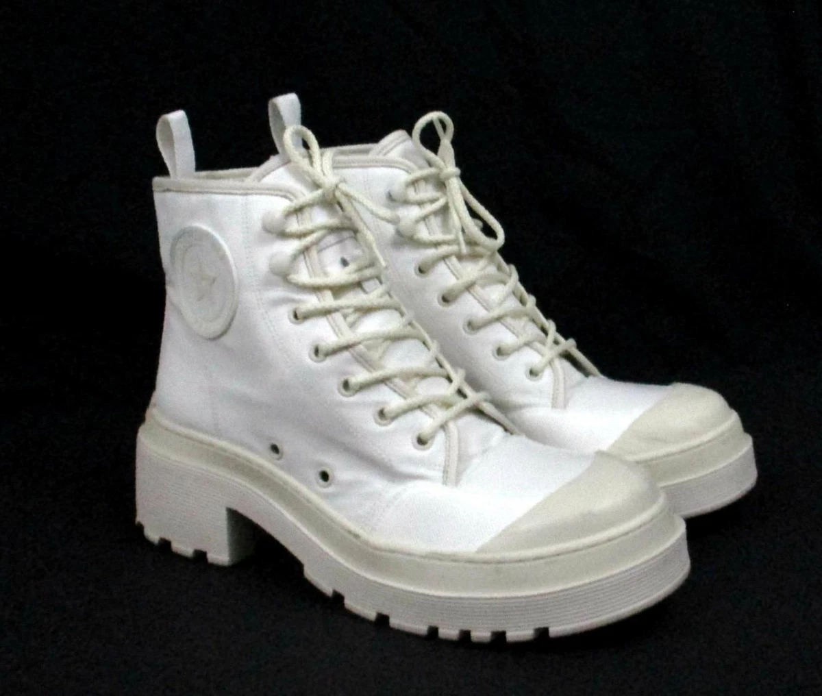 CHRISTIAN DIOR WHITE D-RISE TECHNICAL FABRIC & LEATHER ANKLE