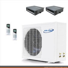 Air-con Mini Split Air Conditioner Heat Pump Ductless 2 Zone 12000 18000 Btu