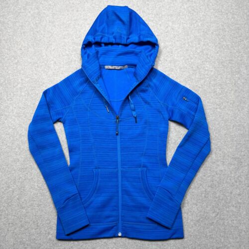 Athleta Hoodie Womens XS Blue Stripe Uptempo Full Zip Sweater Jacket X-Small