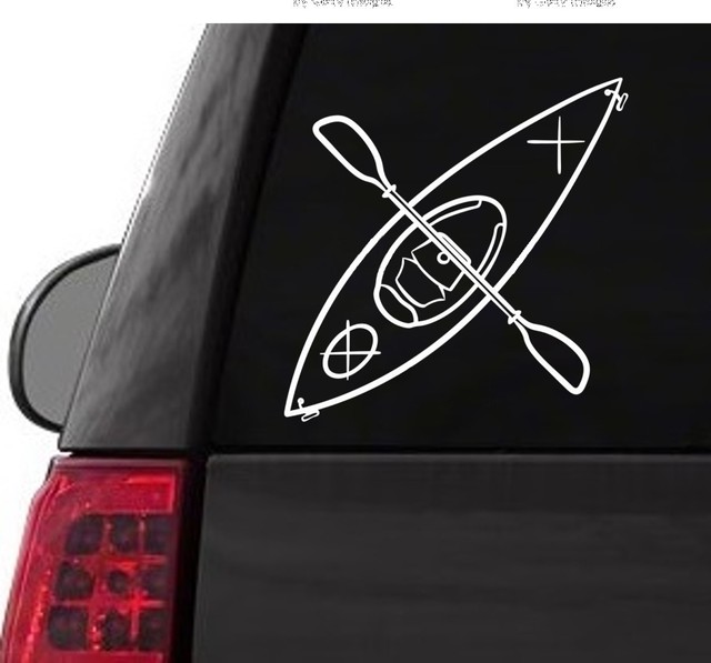 I132 Adventure Kayak w/paddles River Lake Kayaking vinyl decal car