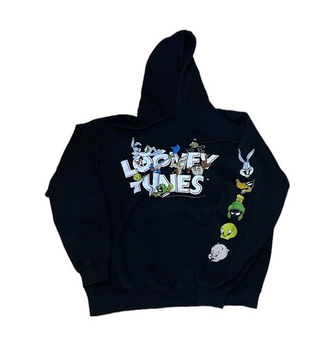 LOONEY TUNES Bugs TAZ Daffy Tweety And More Hooded Sweatshirt Hoodie Large - Picture 4 of 10