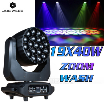 JMS WEBB LED 19x40W Beam+Wash Big Bees Eyes Zoom RGBW Moving Head Lighting DMX
