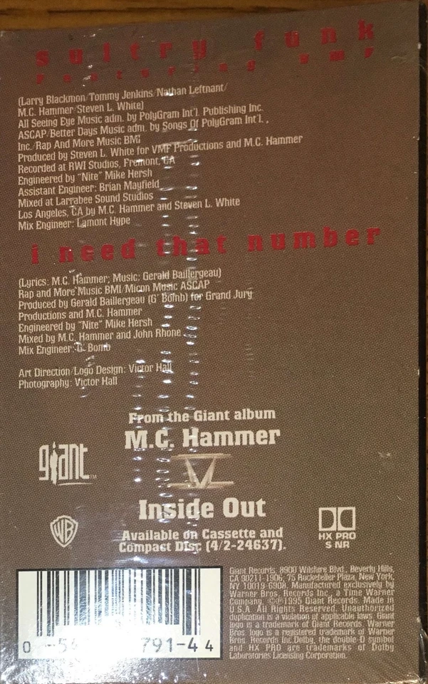MC Hammer (1995) "Sultry Funk" Brand New Sealed Rap Hip-Hop Cassette Tape Single - Image 2 of 2