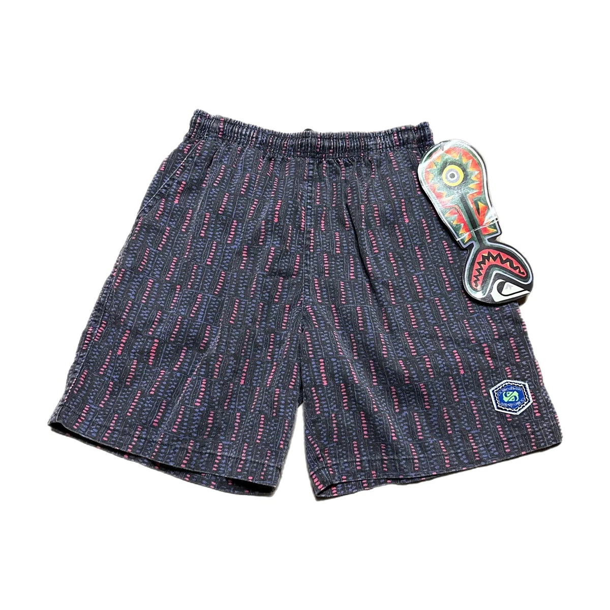 Quiksilver Men s Shorts Striped Patterned Cotton 30 Surf Skate 90s