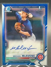 2021 Bowman MICHAEL MCAVENE 1st True Blue Refractor Auto /150 CPA-MM - Cubs