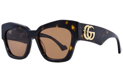 サングラス GUCCI Woman Sunglasses Brown GG1422S 003 Gucci GG1422S 003 Sunglasses Women's Havana/Gold-Logo/Brown