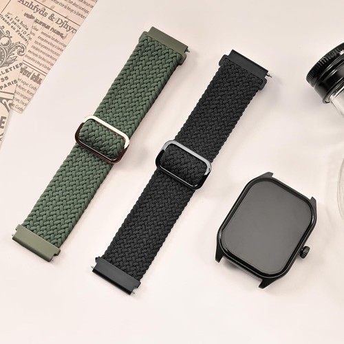 Unisex Adjustable Nylon Braided Elastic Bands - Durable 2 Pack for Smartwatches - Picture 4 of 8
