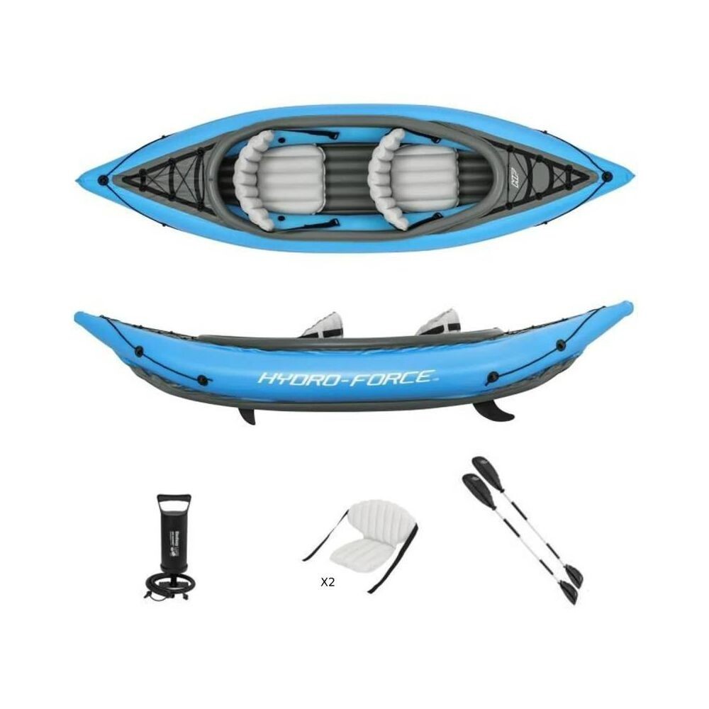 Kayak gonflable 2 places pour randonnée marine et lac de 331 cm