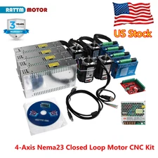 【USA】 4 Axis Nema 23 2N.m Closed Loop Motor Driver USB Mach3 CNC Controller Kit
