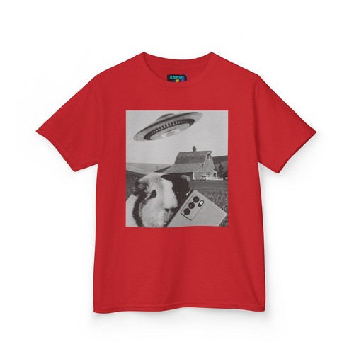 Funny Alien Guinea Pig Kids Tee, Cool Piggie T-Shirt, UFO Lover Gift - Picture 69 of 74