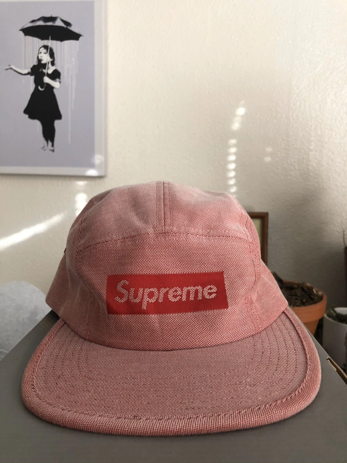 Supreme Jacquard Logo Camp Cap Red