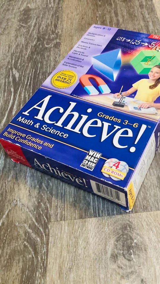 ¡Logra! Matemáticas y Ciencias Edades 8-12 Grados 3-6 The Learning Company GANAR MAC CD NUEVO EN CAJA Foto 3 de 4