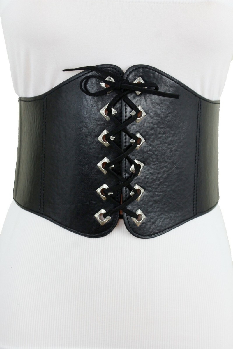 Women Trendy Stylish Look Wide Faux Leather Elastic Band  display picture 3