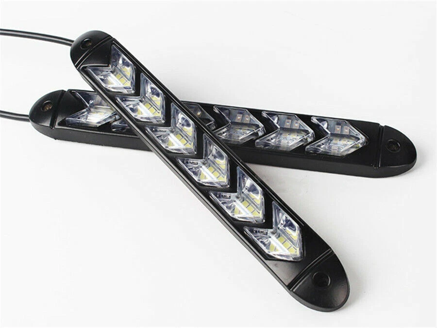 Luz de circulación diurna LED blanca + ámbar de 7" para automóvil señal de giro impermeable universal Foto 2 de 4