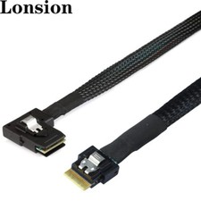 SlimSAS 4.0 SFF-8654 4i to SAS SFF-8087 Left Angle Adapter Cable for Servers