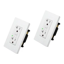 20A GFCI Outlets Wall Plate,Decor Receptacle with LED Indicator,ETL Listed 2PACK