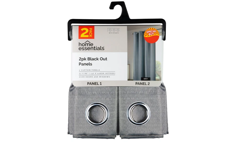 Thick Blackout Curtains Ready Made Eyelet Ring Top Curtain Pair Panel Curtains - Image 2 of 2