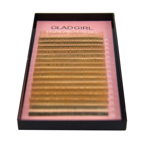 Salon Professional Mixed Length Blonde Lashes - D Curl, .07 x 8 through 15mm - Picture 4 of 4