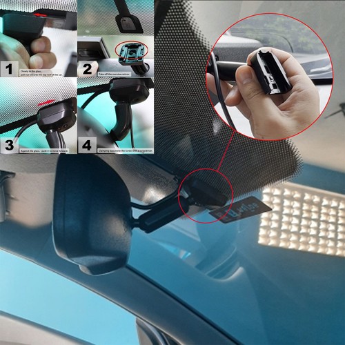 4.3" Dual Screen Mirror Monitor Front +Rear View 2 Backup Camera For Car Reverse - Picture 9 of 10